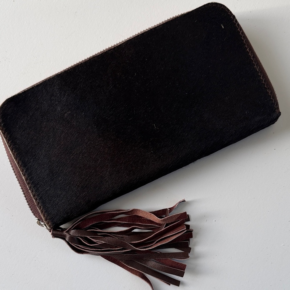 Pony hair Brown Women's Wallet
